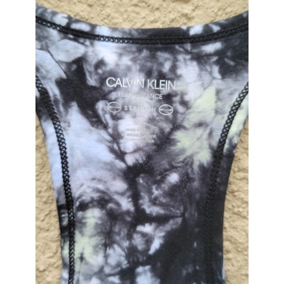 Calvin Klein Tie Dyed Cropped Racerback Top Large - Picture 7 of 13